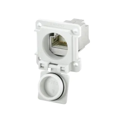 Weidmüller Einbauflansch RJ45 Buchse/Buchse IE-XM-RJ45/RJ45-IP67 8808450000 | Cat6A | IP67 | geschirmt | werkzeuglos