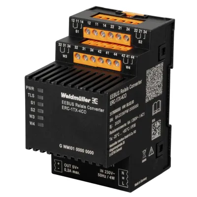 Weidmüller Relaiswandler ERC-1TX-4CO 4-fach | EEBUS | 230V | Hutschiene | Ethernet RJ45 | IP30