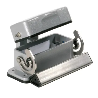 Weidmüller Anbaugehäuse HDC 10A ADLU 1664060000 | Rechtecksteckverbinder-Gehäuse | Aluminium | IP65 | Klappdeckel | grau