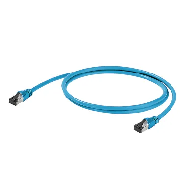 Weidmüller Patchkabel IE-C5ES8VB0010N40N40-B-K6KV | Cat5 SF/UTP | Ethernet Kabel | RJ45 Stecker | 1m | IP30 | Blau
