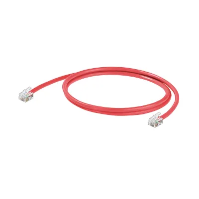 Weidmüller Patchkabel IE-C6GO6LR0003F40F40-X-K6KV | 0,3m | RJ12 auf RJ12 | Cat 3 U/UTP | IP20 | rot