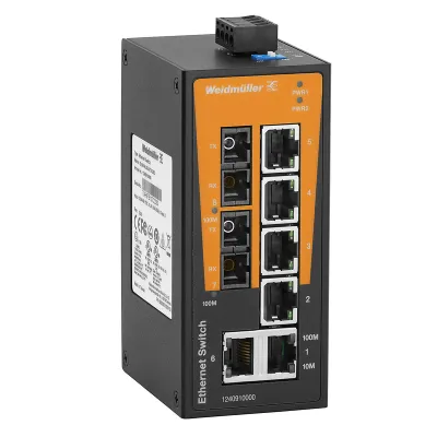 Weidmüller Netzwerk-Switch IE-SW-BL08-6TX-2SC | 6x RJ45 | 2x SC | unmanaged | Fast Ethernet | IP30 | Hutschiene