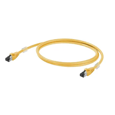 Weidmüller Patchkabel IE-C6FP8LY0020M40M40-Y | Cat6A S/FTP Ethernetkabel | 2m | RJ45 Stecker | IP20 | AWG27 | Gelb