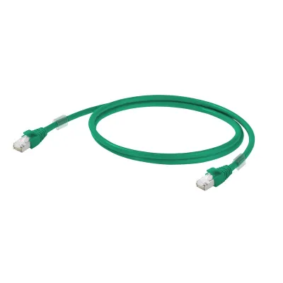 Weidmüller Patchkabel IE-C6FP8LG0050M40M40-G | Cat6A S/FTP Ethernetkabel | RJ45 Stecker | 5m | IP20 | grün