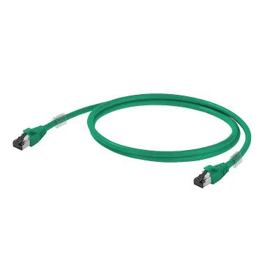 Weidmüller Patchkabel IE-C6FP8LG0050M40M40-G | Cat6A S/FTP Ethernetkabel | RJ45 Stecker | 5m | IP20 | grün