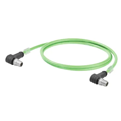 Weidmüller Patchkabel Cat6A S/FTP 1,5m M12 8-polig IP67 | Industrial Ethernet | grün