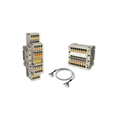 Weidmüller Klemmblock Set 8000164354 | 14A Doppelstockklemmen | 8-polig | inkl. Kabelset, Markierer, Endwinkel