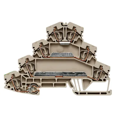 Weidmüller Reihenklemme ZMAK 2.5 | 1768000000 | Motoranschlussklemme | 0,5-4 mm² | 24A | 4 Etagen | Federzug | beige