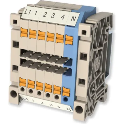 WEIDMÜLLER Klemmenblock 8000157412 | Reihenklemme 2,5 mm² | PUSH IN | 24A | 800V | 12 Anschlüsse | dunkelbeige