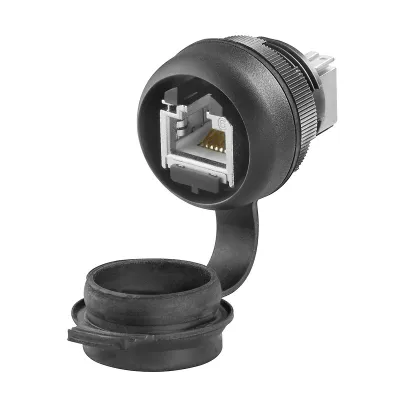 Weidmüller RJ45 Kupplung IE-FCM-RJ45-C 1018790000 | FrontCom Micro | Cat.6A | IP65 SteadyTec | schwarz