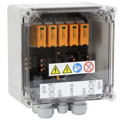 Weidmüller Generatoranschlusskasten PVNDC2IN/1OUTX22MPPT | DC-Stringbox | 4 Eingänge | IP65 | 1100V | Kunststoff | Weiß