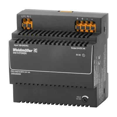 Weidmüller Schaltnetzteil PRO INSTA 2580260000 | 96W 24V 4A | Hutschiene | regelbar | IP20 | Industrie | apfelgrün