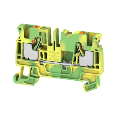 Weidmüller Schutzleiter-Reihenklemme A2C 4 PE 2051360000 | 0,5-4 mm² | PUSH IN | 1 Etage | Hutschiene TH35 | grün/gelb