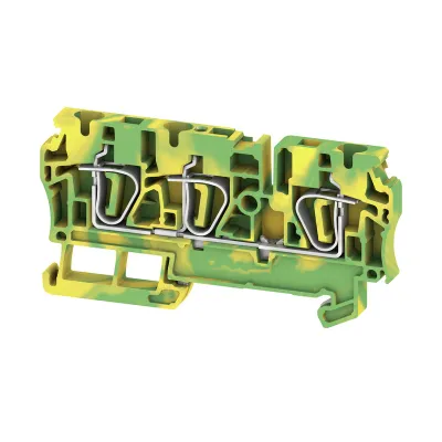 Weidmüller Schutzleiter-Reihenklemme ZPE 4/3AN 7904170000 | Hutschiene TH35 | 0,5-6 mm² | Federzuganschluss | grün/gelb