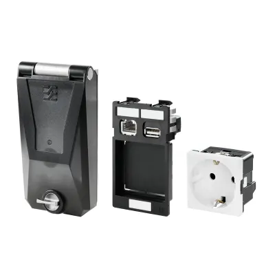 Weidmüller Elektronik-Leergehäuse IE-FC-SET-SPDED001-KN-P | Power & Data | USB RJ45 | IP65 | 67x40x134 mm | schwarz