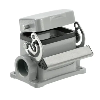 Weidmüller Sockelgehäuse HDC 16D SDLU 1M25G | Steckverbinder-Gehäuse | Aluminium | IP65 | Klappdeckel | grau