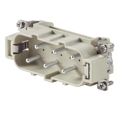 Legrand Kontakteinsatz HDC HSB 6 MS 1498700000 | 6-polig Stift | Schraubanschluss | 35A 400V | Thermoplast | Silber