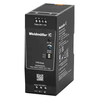 Weidmüller PRO BAS 240W 24V 10A | 2838460000 | Hutschienen-Netzteil | AC/DC | IP20 | Schraubanschluss