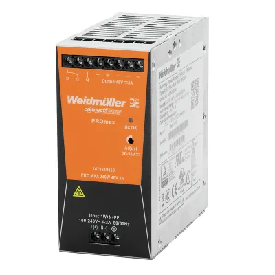 Weidmüller Hutschienen-Netzteil PRO MAX 1478130000 | 24V DC 10A | 240W | einstellbar | Kurzschlussfest | IP20 | orange