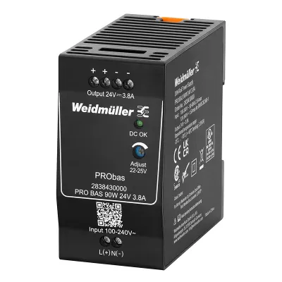 Weidmüller Stromversorgung PRO BAS 90W 24V 3,8A | Schaltnetzteil AC/DC | IP20 | kurzschlussfest