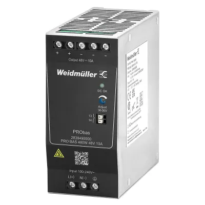 Weidmüller Stromversorgung PRO BAS 480W 48V 10A | Hutschienen-Netzteil | AC/DC | IP20 | Schraubanschluss