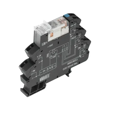 Weidmüller Schaltrelais 1123610000 TRZ 24VDC 2CO | 2 Wechsler | 8A | IP20 | Federzuganschluss | LED-Anzeige | schwarz
