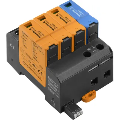 Weidmüller Überspannungsschutz VPU AC II 3+1 R 300/50 | Typ 2+3 | 230V | 20kA | Hutschiene | 4TE | Art.-Nr. 2591090000