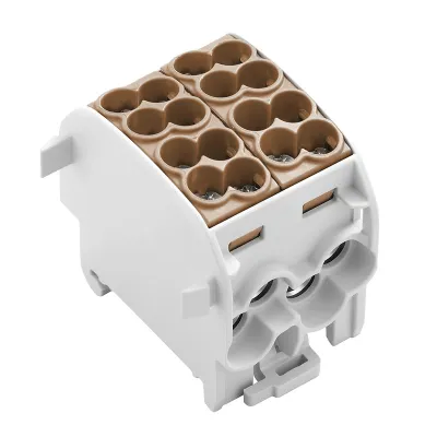 Weidmüller Reihenklemme WPD 201 4X25/4X16 BN | Potentialverteiler | 152A | 1000V | 1 Etage | Hutschiene TH35 | grau