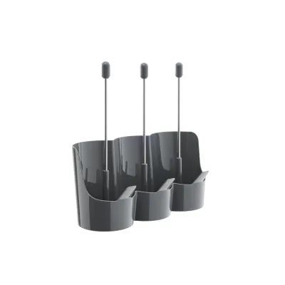 WENKO Flaschenhalter Filia 54769100 | Abtropfgestell für 3 Flaschen | Edelstahl & ABS | Anti-Rutsch | 29x27x12,5cm