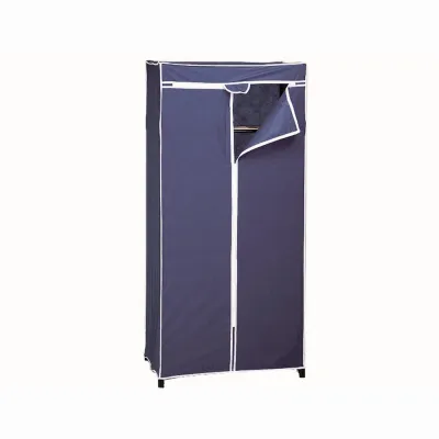 WENKO Kleiderschrank Air | Stoffschrank mit Ablage | 75x160x50 cm | Metall Vlies Blau