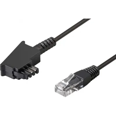 Goobay TAE-F auf RJ45 Anschlusskabel 51236 | DSL VDSL Kabel 15m | AVM Fritzbox geeignet | schwarz