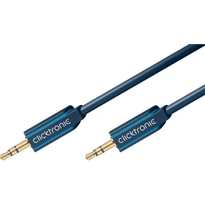 Clicktronic Audiokabel 70480 | 3,5mm Klinke auf Klinke | Stereo Kabel 5m | vergoldete Kontakte
