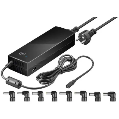 Goobay Universal Notebook Netzteil 55004 | 150W | 12-24V | 8,5A | USB-Anschluss | Adapter-Set | Schwarz