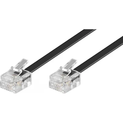 Goobay Telefonkabel 50319 | RJ11 Anschlußkabel 10m | 6P4C Stecker/Stecker | modular | schwarz