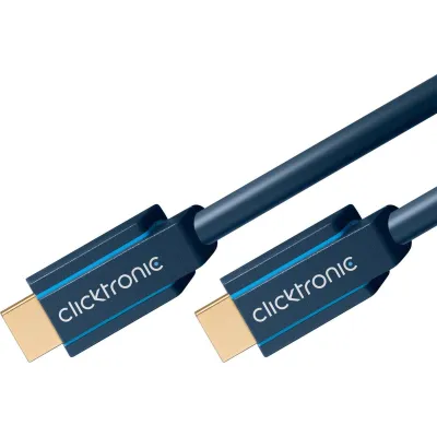 Clicktronic HDMI Kabel 70310 | High Speed HDMI 2.0 | 20m | Ethernet | 3D | UHD 4K | beidseitig Stecker | Schwarz