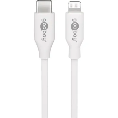 Goobay Sync-/Ladekabel 39444 | Lightning auf USB-C | 0,5 m | Schnellladen bis 87 W | Apple MFI zertifiziert | Weiß