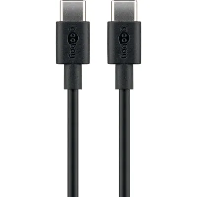 Goobay USB-C Lade- und Synchronisationskabel 66316 | USB-C auf USB-C Kabel | 0,5m | 3A Schnellladen | Schwarz