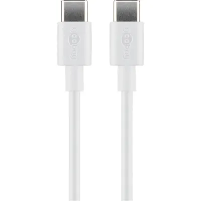 Goobay USB-C Lade- und Synchronisationskabel 66317 | USB 2.0 | 1m | Schnellladen bis 3A | 480 Mbit/s | beidseitig | weiß