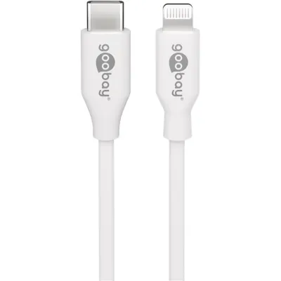 Goobay Lightning auf USB-C Ladekabel 39448 | MFi zertifiziert | 2m | Power Delivery 87W | Schnellladen | weiß
