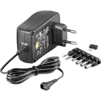 goobay Universal-Netzteil 64570 | 3-12V 2,25A 27W | Ersatznetzteil | 11 Adapter | USB C | variable Spannung | schwarz