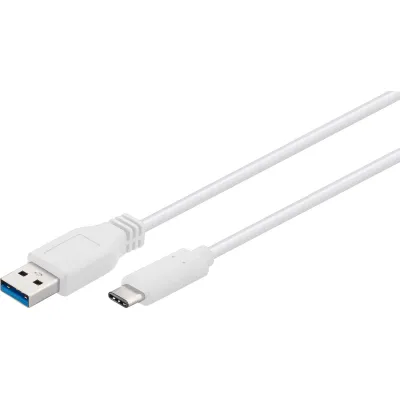 Goobay USB-3.0-Kabel Wentronic 67185 | SuperSpeed 5 Gbit/s | USB-A auf USB-C | 0,5 m | beidseitig verwendbar | Weiß