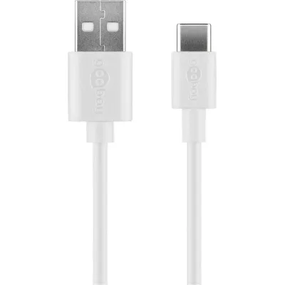 Goobay USB-C Ladeset 45300 | Universal-Ladegerät | 5W | 1m USB-A auf USB-C Kabel | 100–240V | Weiß