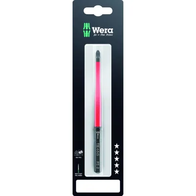 Wera Kreuzschlitz-Schraubendreher 05006567001 | Pozidriv PZ2 | VDE 1000V | 157 mm Klinge | isoliert | brüniert