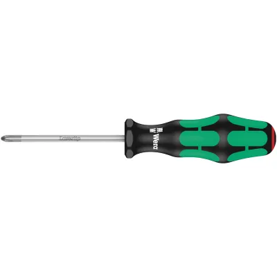 Wera Kreuzschlitz-Schraubendreher 350 PH1 1x80 mm | Phillips | Kraftform Plus Griff | Lasertip | Chrom-Vanadium-Stahl