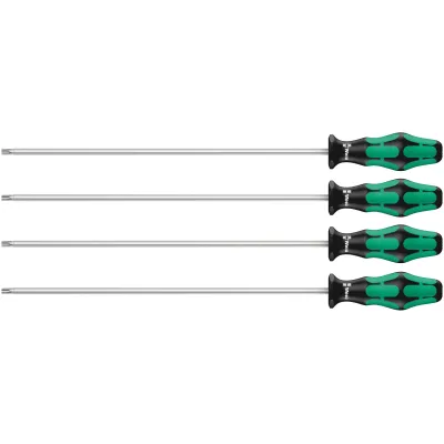 Wera Schraubendrehersatz 367/4 TORX HF | TX Schraubendreher Set | 4-tlg | 300mm | Kraftform Plus