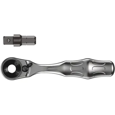 Wera Bit-Ratsche 8001 A Zyklop Mini 1 05073230001 | 1/4 Zoll Antrieb | Feinverzahnt | 87 mm | Stahl | Silber