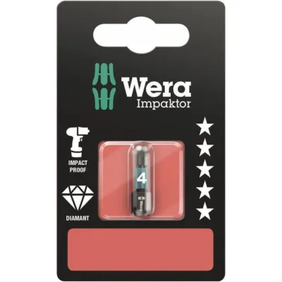 WERA 840/1 IMP DC SB Impaktor Bits SiS Bit 4mm L=25mm 6,4mm(1/4)