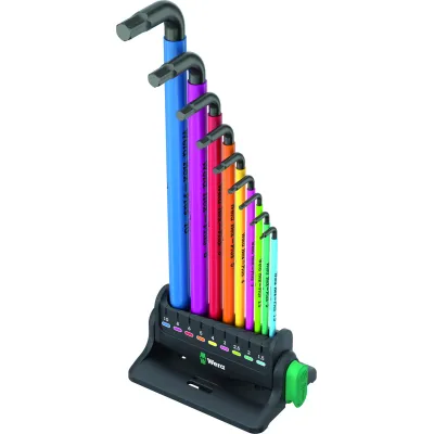 Wera Winkelschlüsselsatz 950/9 Hex-Plus Multicolour | 1,5-10 mm | 9-tlg. | Kugelkopf | Farbcodiert