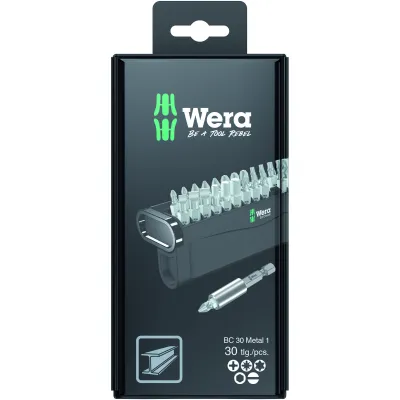 Wera Bit-Set Bit-Check 30 Metal 1 SB 05057440001 | 29-tlg. | Magnethalter | PH PZ TX Schlitz Innensechskant | Box