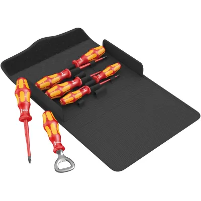 Wera Schraubendreherset Kraftform 100 iS/7 Set 2 136022 | VDE isoliert 1000V | 6-teilig | Schlitz & PH | Tasche